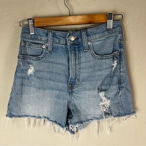Madewell The Perfect Jean Short in Fiore Wash:‎ Destroyed Edition Denim Size 24
